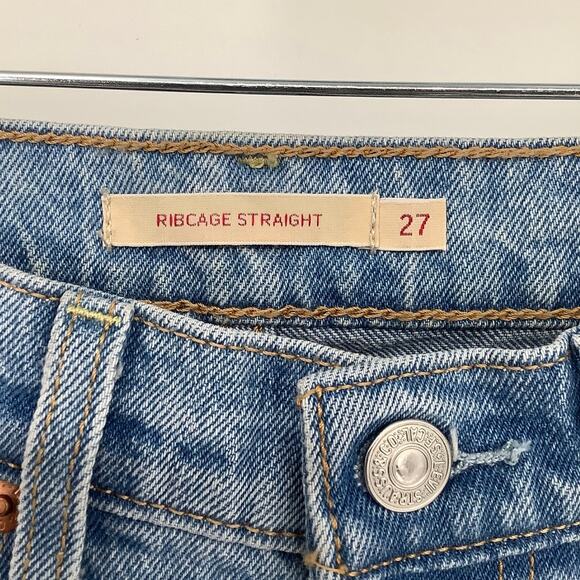 Levis Women 27 Dance Around Ribcage Straight Ankle Jeans High Rise Denim OS38-19 - Picture 4 of 8